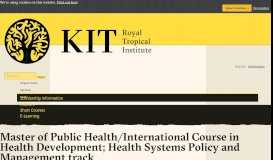 
							         Master of Public Health/International Course in Health Development ...								  
							    