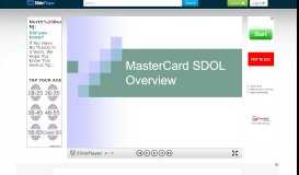 
							         MasterCard SDOL Overview. Key Information to Remember ...								  
							    
