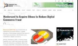 
							         Mastercard to Acquire Ethoca to Reduce Digital Commerce Fraud ...								  
							    