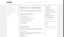 
							         Masterdor Ltd – in Administration - KPMG Insolvency Portal								  
							    