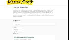 
							         MasteryPrep - Current Openings - Workable for Job Seekers								  
							    