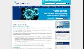 
							         Mater Doctor Portal - Mater Online								  
							    