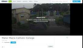 
							         Mater Maria Catholic College on Vimeo								  
							    