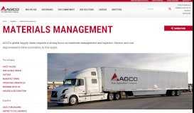 
							         Materials Management | Suppliers - Agco								  
							    