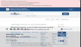 
							         Maternity patients' access to their electronic medical records: use and ...								  
							    
