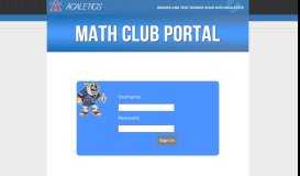 
							         Math Club Portal - Acaletics								  
							    