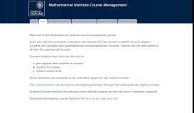 
							         Mathematical Institute Course Management								  
							    