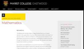 
							         Mathematics – Marist College Eastwood								  
							    