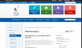 
							         Mathematics - Seattle Public Schools								  
							    