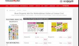 
							         Mathrubhumi Property Ad Rates and Online Booking for Newspaper								  
							    