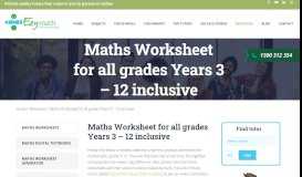 
							         Maths Worksheet for all grades - Year 3, 4, 5, 6, 7 ... - Ezy Math Tutoring								  
							    