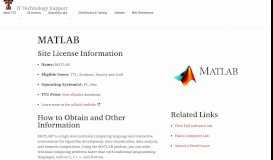 
							         MATLAB | Software/Site License | Technology Support | TTU								  
							    