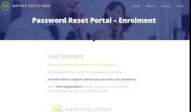 
							         Matrix Solutions » Password Reset Portal – Enrolment								  
							    