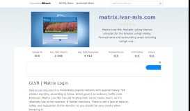 
							         Matrix.lvar-mls.com website. GLVR | Matrix Login.								  
							    