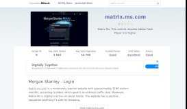 
							         Matrix.ms.com website. Morgan Stanley - Login.								  
							    