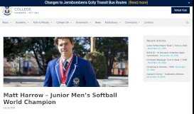 
							         Matt Harrow - Junior Men's Softball World Champion								  
							    