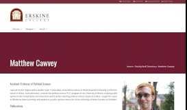 
							         Matthew Cawvey - Erskine College								  
							    