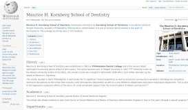 
							         Maurice H. Kornberg School of Dentistry - Wikipedia								  
							    
