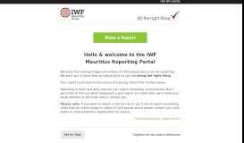 
							         Mauritius Reporting Portal - Mauritius - IWF - Welcome to the IWF								  
							    