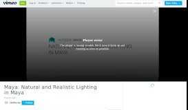 
							         Maya: Natural and Realistic Lighting in Maya on Vimeo								  
							    