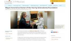 
							         Mayes honored as Doctor of the Year by Scleroderma Foundation | UT ...								  
							    