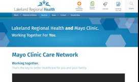 
							         Mayo Clinic Care Network - Lakeland Regional Health								  
							    