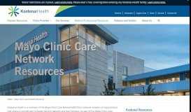 
							         Mayo Clinic Care Network Resources - Kootenai Health								  
							    