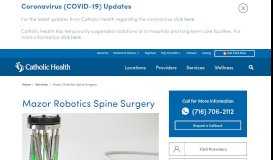 
							         Mazor Robotics Spine Surgery | Catholic Health - The Right Way to Care								  
							    
