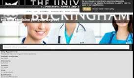 
							         MB ChB Medicine (4.5 year degree) | University of Buckingham								  
							    
