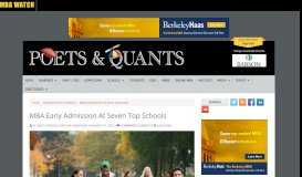 
							         MBA Early Admission At Seven Top Schools - Poets and Quants								  
							    