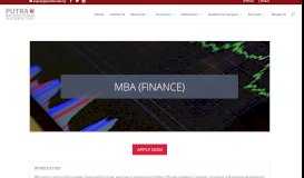 
							         MBA (Finance) | Putra Business School								  
							    
