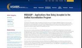 
							         MBSAQIP – Applications Now Being Accepted in the Unified ...								  
							    