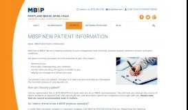 
							         MBSP New Patient Information | Maryland Brain, Spine and Pain								  
							    