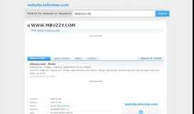 
							         mbuzzy.com at WI. mbuzzy.com - Home - Website Informer								  
							    