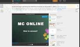 
							         MC Online step by step guide - SlideShare								  
							    