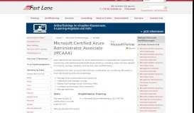 
							         MCAAA - Microsoft Certified Azure Administrator Associate - Fast Lane								  
							    