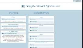 
							         McKesson Benefits Contact Information - Amazon S3								  
							    