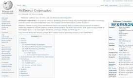 
							         McKesson Corporation - Wikipedia								  
							    
