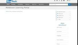 
							         McKesson Learning Portal - ProTech Training								  
							    