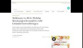 
							         McKinsey vs. BCG: Welche Beratungen besonders viele Gründer ...								  
							    