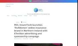 
							         MCL InsureTech launches 'Its4Women' online insurance brand in ...								  
							    