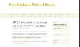 
							         MCLA students create app for historic North Adams | North Adams ...								  
							    