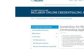 
							         McLaren Online Credentialing Application | McLaren Port Huron								  
							    