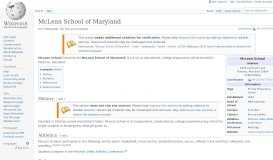 
							         McLean School of Maryland - Wikipedia								  
							    