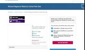 
							         Mcleod Regional Medical Center-Pee Dee | MedicalRecords.com								  
							    