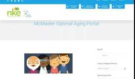 
							         McMaster Optimal Aging Portal – Niagara Knowledge Exchange								  
							    