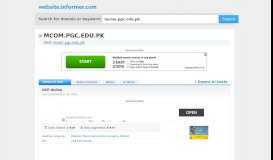 
							         mcom.pgc.edu.pk at WI. UCP Online - Website Informer								  
							    