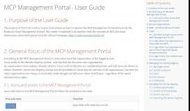 
							         MCP Management Portal - User Guide								  
							    