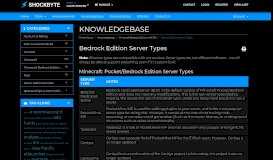 
							         MCPE Server Types - Knowledgebase - Shockbyte								  
							    