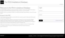 
							         MCS Installation Database - Home Page								  
							    